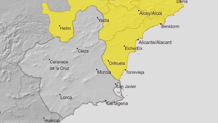 La AEMET cancela todos los avisos de fenómenos meteorológicos adversos existentes en la Región de Murcia