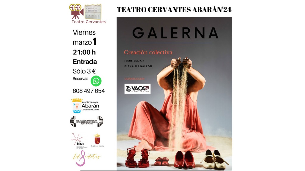 El viernes, día 1 de marzo, teatro en el Cervantes con ‘Galerna’